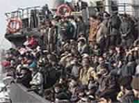 A thousand immigrants arrive on Italian shores