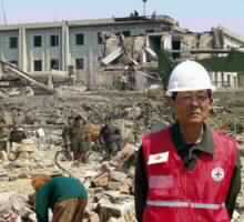 Aid Workers Visit Korea Blast Site